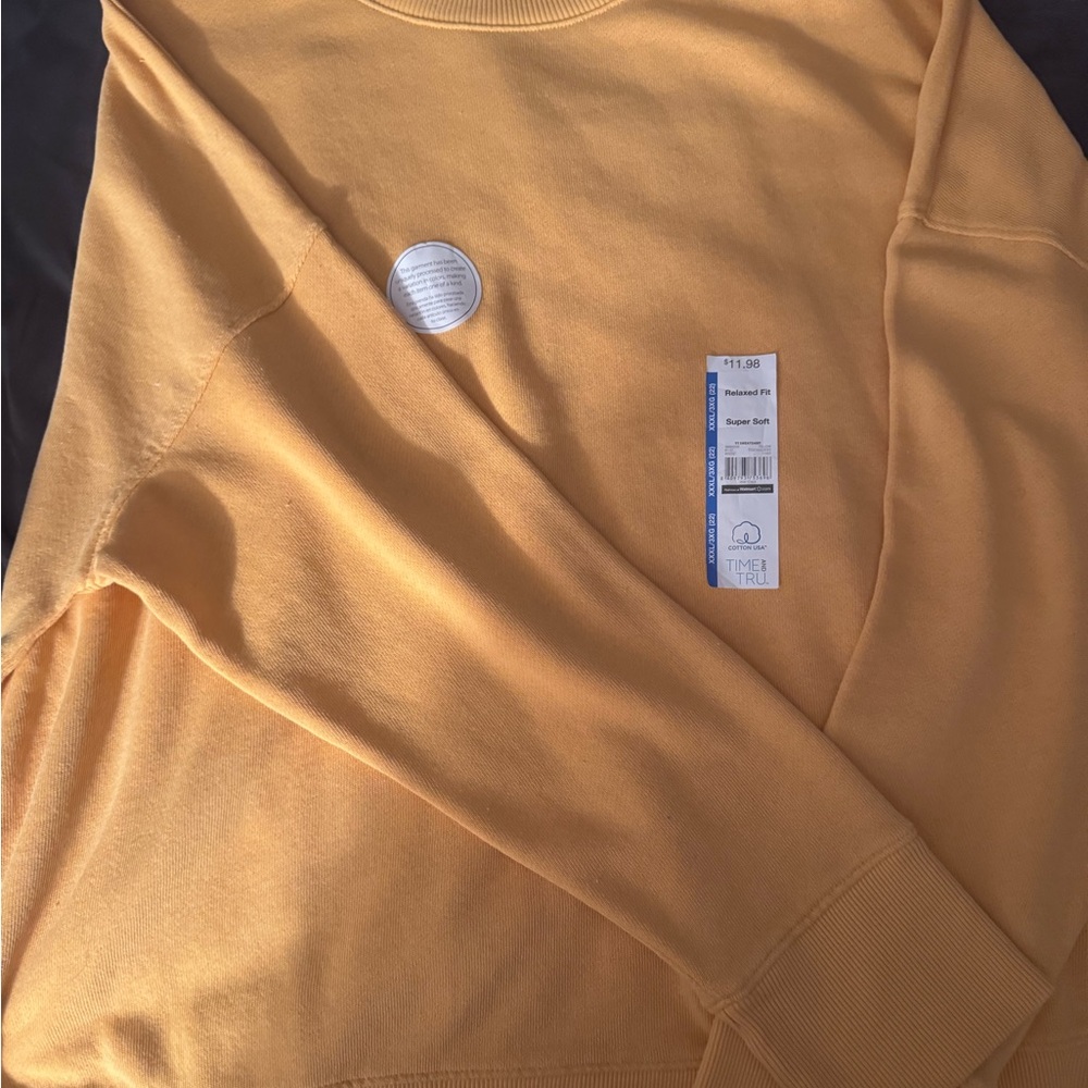 Time and Tru Yellow Crewneck Sweater Soft Knit